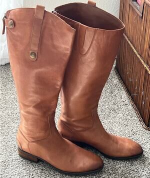 Sam Edelman Penny Leather Riding Boot 16" Around Calf Size 8.5M Women's